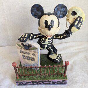 Disney Jim Shore Mickey Mouse Halloween Skeleton #4011043 PEEK-A-BOO Figurine